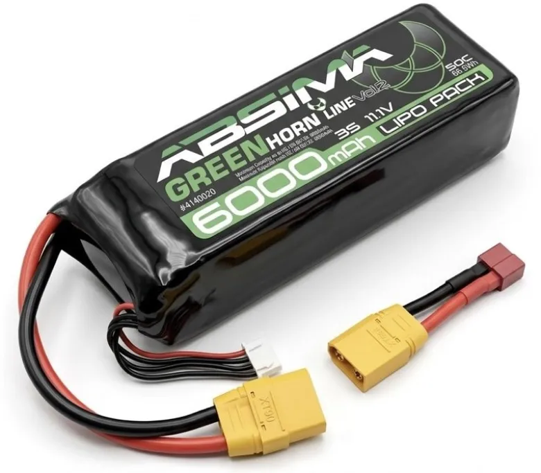 Absima 4140020Greenhorn LiPo Akku 3S/11,1V 50C 6000mAh SC (XT90/T-Stecker)