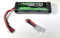 Absima 4100012NiMH Akku 7,2V 4200mAh Stick Pack mit Deans + Tamiya Adapter