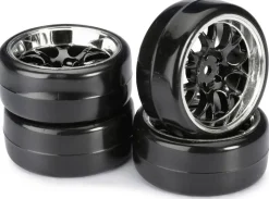 Absima 2510041Räderset Drift LP 'Wabe / Profil B' schwarz/chrom 1:10