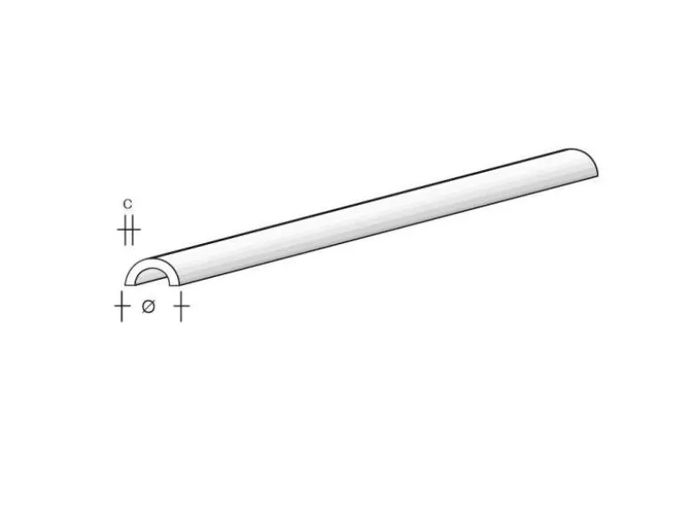 aero-naut 772854ASA Halbrundrohr 5,0 x 3,5 x 1000mm Plastikprofil