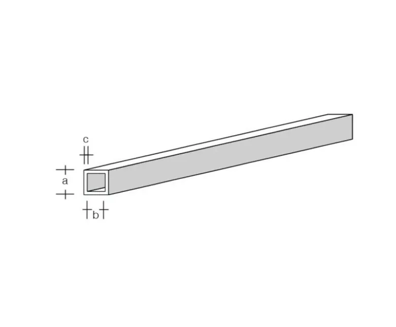 aero-naut 772825ASA Rechteckrohr 12,0 x 6,0 x 1000mm Plastikprofil innen 8,0 x 2,0mm