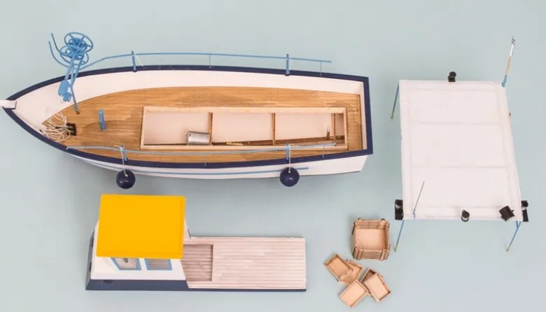 aero-naut 307400Santorin Fischkutter Holz-Bausatz