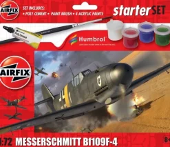 Airfix A55014Starter Set - Messerschmitt Bf109F-4 Plastikbausatz in 1:72 inkl. Kleber, Pinsel und Hauptfarben