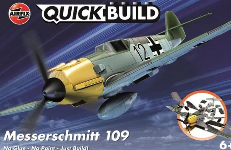 Airfix J6001QUICKBUILD Messerschmitt 109 Plastikbausatz ohne Kleben