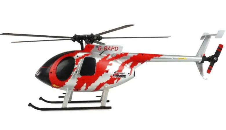 AMEWI 25334AFX MD500E Zivil brushless 4-Kanal 325mm Helikopter 6G RTF rot/silber