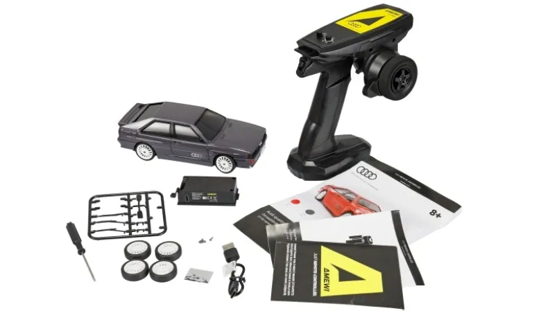 AMEWI 21151Audi quattro 1980 Onroad/Drift mit Gyro 4WD 1:28 RTR grau