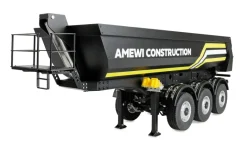AMEWI 22736Dreiachs-Sattelauflieger mit Kippmulde, Metall 1:14 schwarz