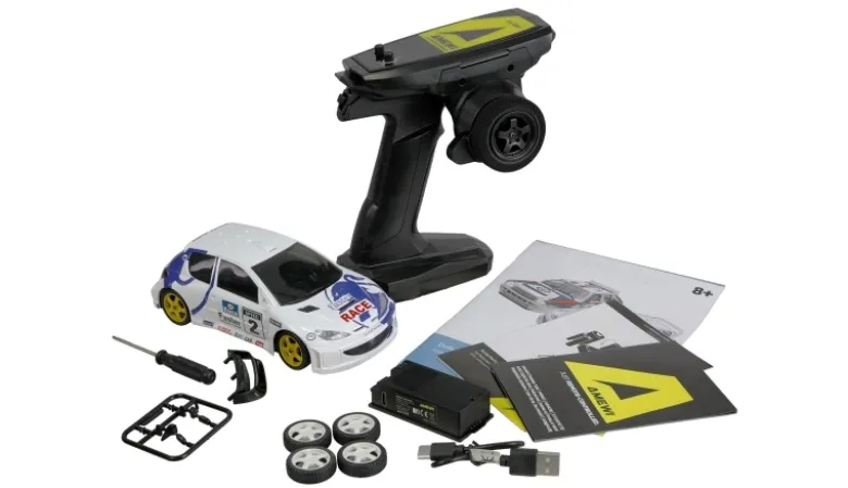 AMEWI 21139Drift Scale Car PR28 206 mit Gyro 4WD 1:28 RTR