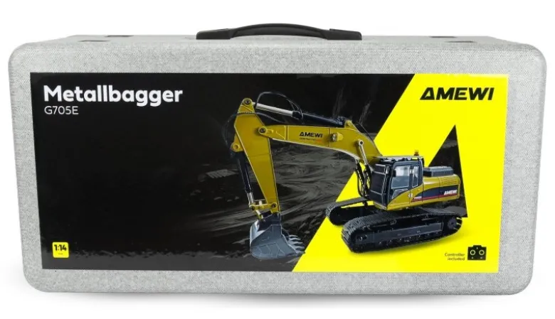 AMEWI 22732G705E Bagger Metall 1:14 RTR gelb