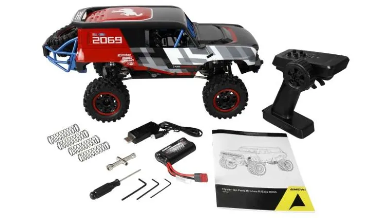 AMEWI 22740Hyper GO Ford Bronco Baja 1000 Brushless 1:12 RTR inklusive Akku und Lader
