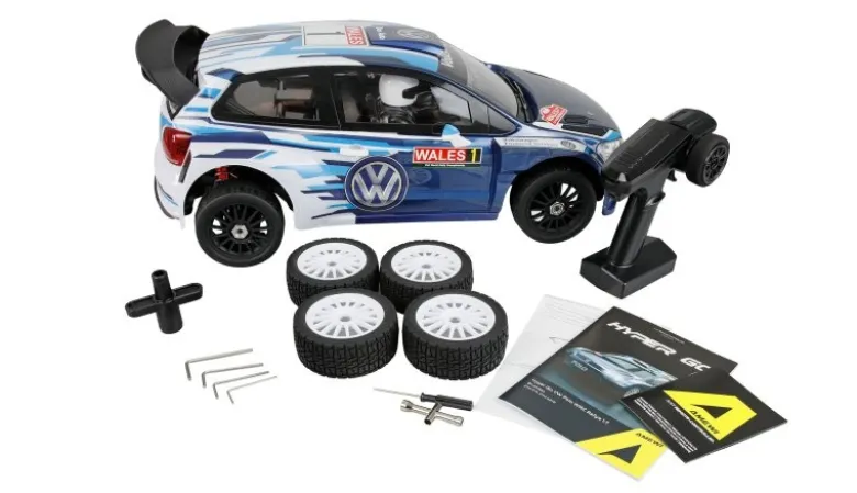 AMEWI 21143Hyper Go VW Polo WRC Rallye 4WD 1:7 ARTR MJX Brushless mit Gyro, 65km/h XT60