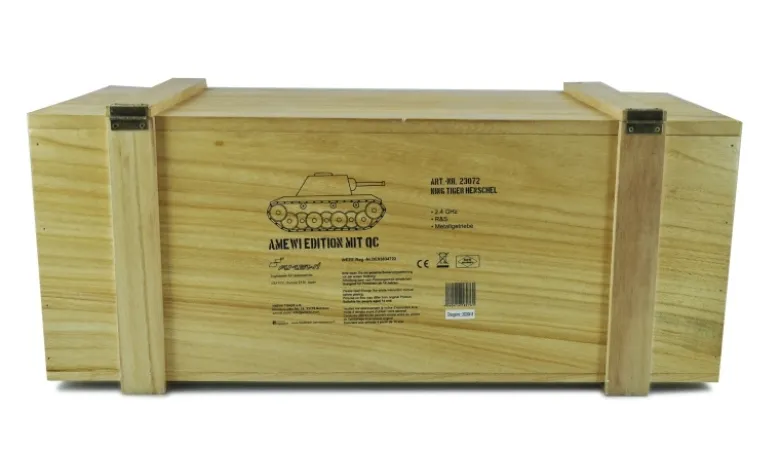 AMEWI 23072Königstiger mit Henschelturm 1:16 Panzer Standard Line IR/BB mit Echtholzkiste, Infrarot Kampfmodul