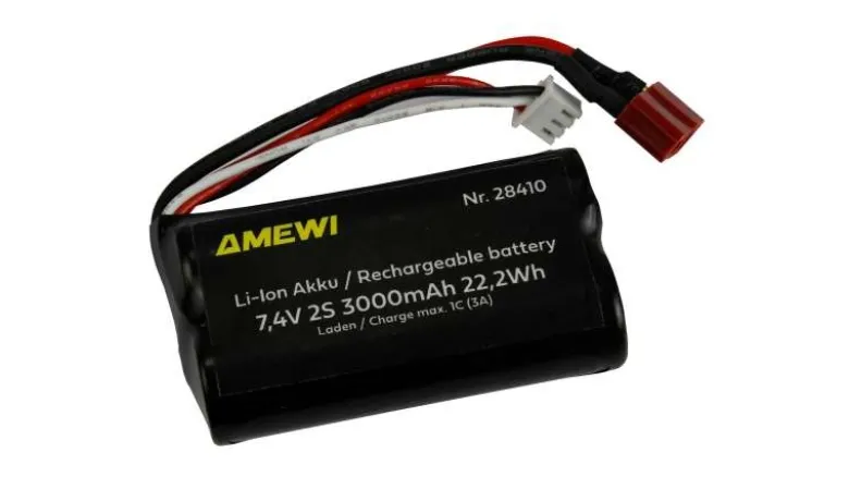 AMEWI 28410Li-Ion Akku 2S 7,4V 3000mAh T-Stecker