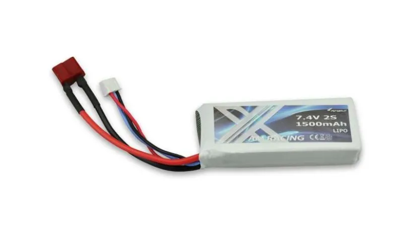AMEWI 28910LiPo Akku 2S 7.4V 1500mAh 20C, Deans-Stecker Hyper Go passend auch für Hyper Go 2S 1:18 1:14 1:16