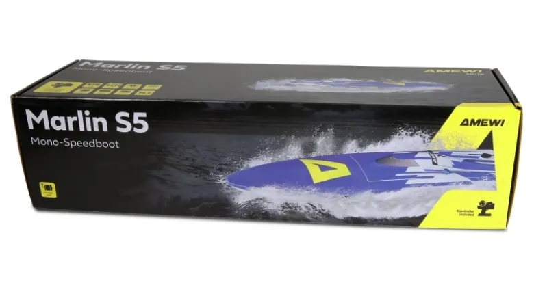 AMEWI 26118Marlin S5 Mono-Speedboot Brushless 450mm RTR 3S Lipo und Lagegerät enthalten. bis 50km/H