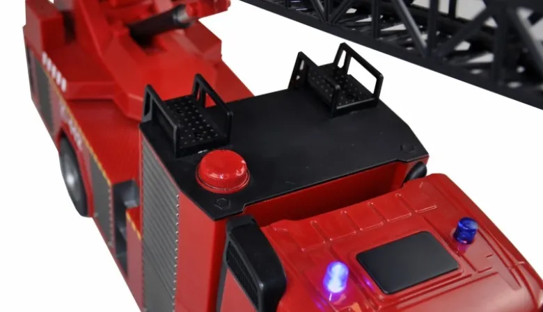 AMEWI 22502Mercedes-Benz AROCS Feuerwehr Drehleiterfahrzeug 1:18 RTR 2,4kg 580mm lang 12 steuerbare Kanäle