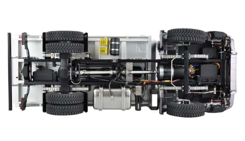 AMEWI 22615Mercedes-Benz Arocs Hydraulik Muldenkipper 4x2 1:14 RTR 2WD Heckantrieb, mit Licht und sperrbarem Differential