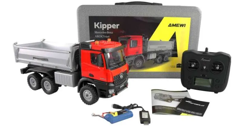 AMEWI 22684Mercedes-Benz Arocs Kipper 6x6 1:14 RTR rot
