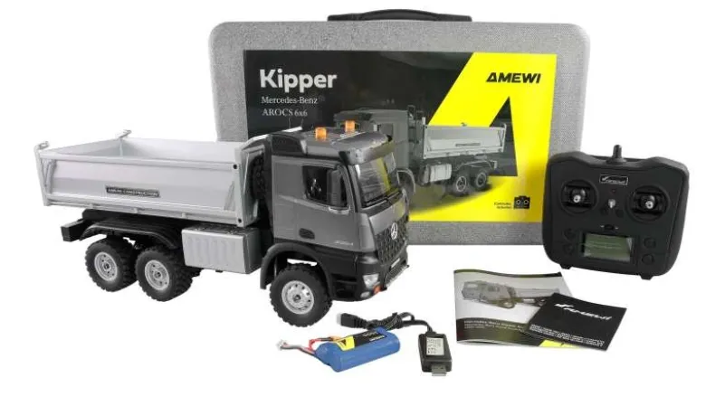 AMEWI 22685Mercedes-Benz Arocs Kipper 6x6 1:14 RTR anthrazit