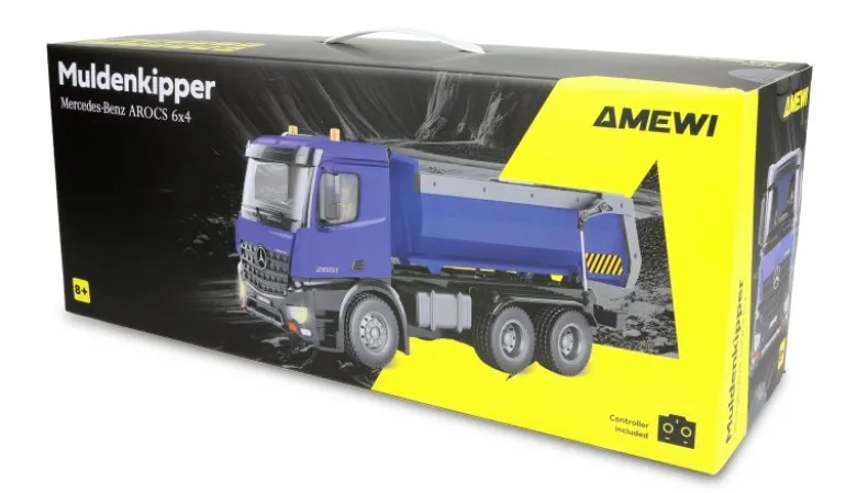 AMEWI 22537Mercedes-Benz Arocs Muldenkipper 6x4 1:14 RTR, blau