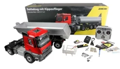 AMEWI 22695Mercedes-Benz Arocs Sattelzug Kippauflieger 4x4 1:14 RTR rot