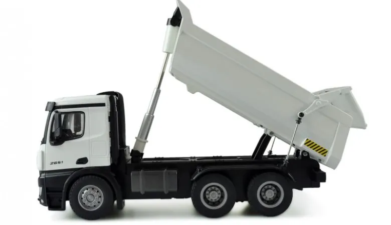 AMEWI 22413Mercedes LKW Kipper PRO Metall 1:14, 2,4GHz RTR weiß
