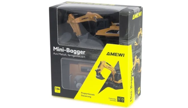 AMEWI 22744Mini-Bagger aus Metall proportional 8-Kanal 1:64 RTR