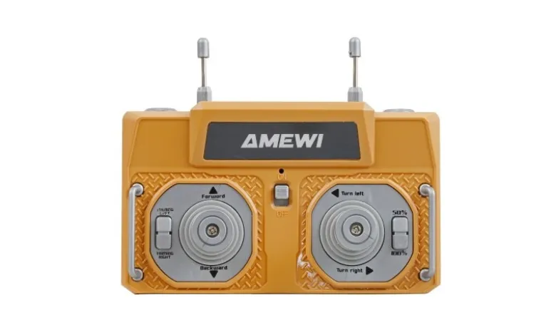 AMEWI 22745Mini-Gabelstapler aus Metall mit Anhänger, 8-Kanal, 1:64 RTR