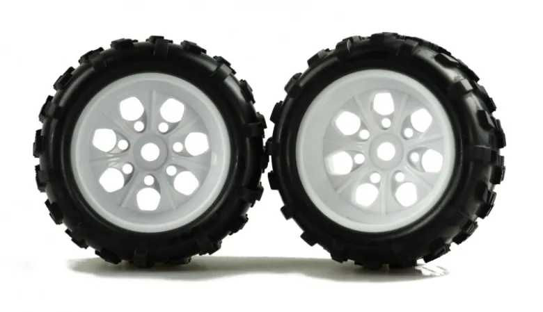 AMEWI 004-125MMonstertruck, Truggy 1/8 Kompletträder, weiße Felge 17mm (2)