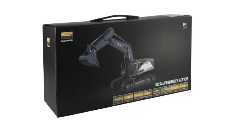 AMEWI 22499Raupenbagger ACV730 Kunststoff 1:14 RTR weiß