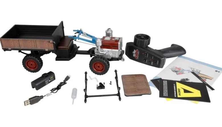 AMEWI 22764Retro-Traktor mit Rauch & Licht 4WD 1:12 RTR inkl. Akku & Ladekabel