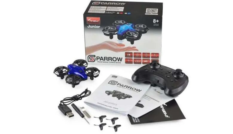 AMEWI 25326Sparrow Mini-Drohne mit Steuerungssensoren, blau