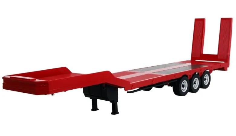 AMEWI 22742Tieflader-Sattelauflieger Dreiachser für Scania 1:18 rot Zubehör für AM22717