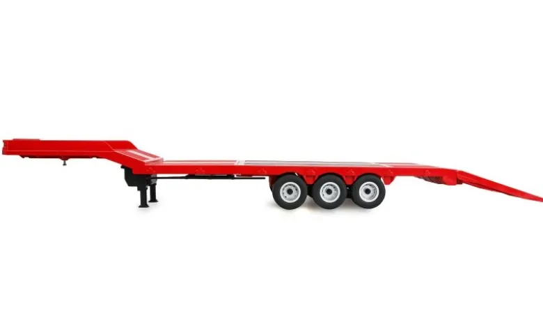 AMEWI 22742Tieflader-Sattelauflieger Dreiachser für Scania 1:18 rot Zubehör für AM22717