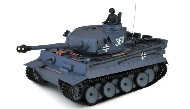 AMEWI 23103Tiger I 1:16 Panzer Professional Line II IR/BB, 2,4GHz RTR Teilmetall-Ausführung mit Echtholzkiste, Infrarot Kampfmodul