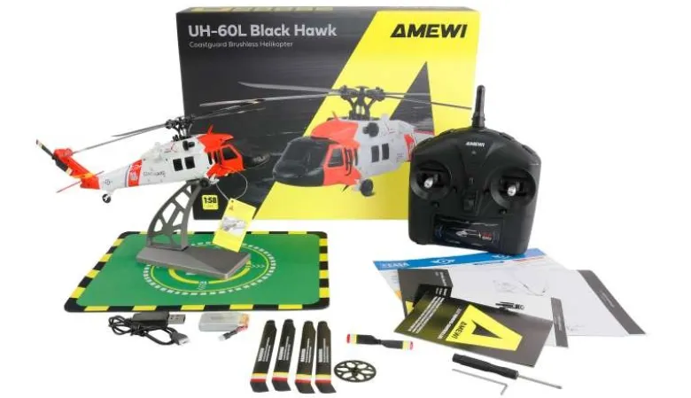 AMEWI 25357UH-60L Black Hawk Coastguard Brushless Helikopter 4-Kanal 6G RTF