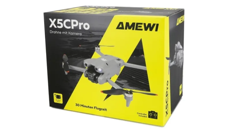 AMEWI 25381X5CPro Brushless-Drohne mit Kamera & LCD-Fernsteuerung RTF Inkl. zwei Akkus, 30 Minuten Flugzeit