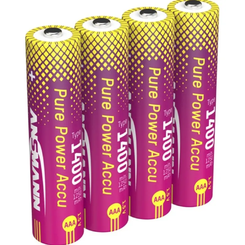 Ansmann 152119Pure Power 1400mAh Li-Ion Akku Micro AAA, 4er Blister