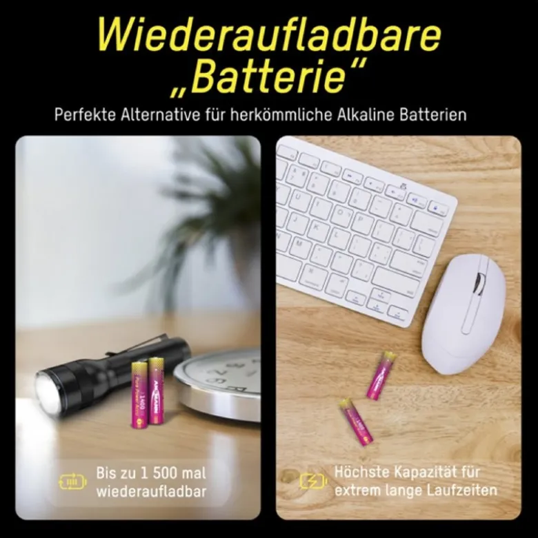 Ansmann 152119Pure Power 1400mAh Li-Ion Akku Micro AAA, 4er Blister
