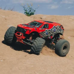 ARRMA ARA3230ST2GORGON 4X2 MEGA 550 Brushed Monster Truck RTR 1:10 rot mit Spektrum S120 USB-C Smart Lader und 8,4V 3300mAh Akku