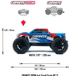 ARRMA ARA2102T1GRANITE GROM MEGA 380 Brushed 4X4 Monster Truck 1:18 RTR inkl. LiPo Akku und Ladegerät, blau
