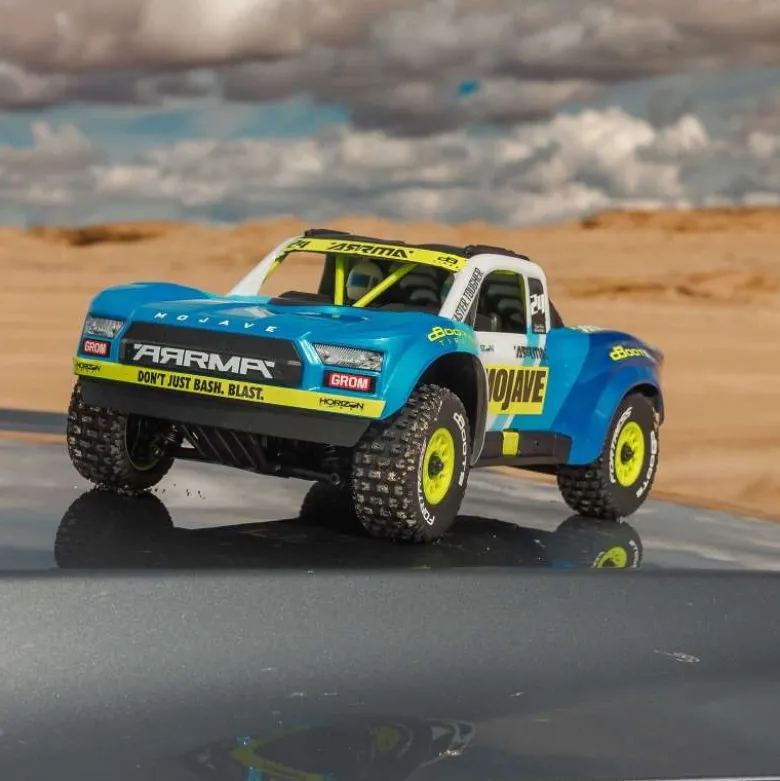 ARRMA ARA2104T2MOJAVE GROM MEGA 380 Brushed 4x4 Small Desert Truck RTR inkl. Akku & Ladegerät - blau/weiß