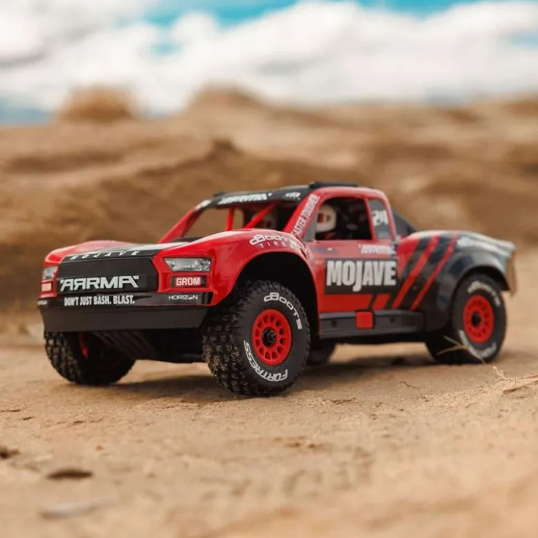 ARRMA ARA2104T1MOJAVE GROM MEGA 380 Brushed 4x4 Small Desert Truck RTR inkl. Akku & Ladegerät - rot/schwarz