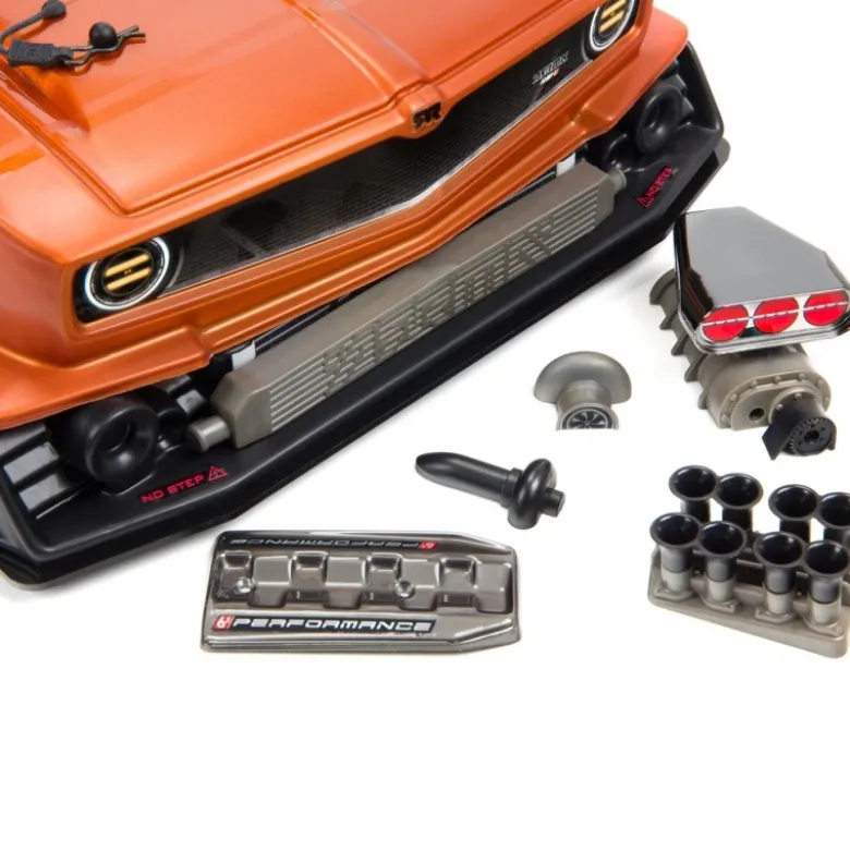 ARRMA ARA7617V2T2SET2FELONY 6S BLX Street Bash 1/7 RTR Muscle orange 6S Spar-Set inkl. 2x3S 5000mAh LiPo Akku, 6A Ladegerät & Ladekabel