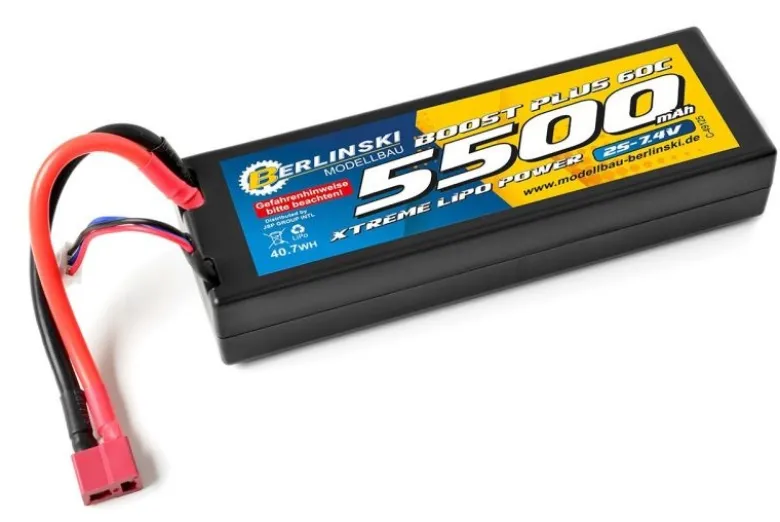 Berlinski by Corally C-49125-D-PLBOOST Lipo Akku 7,4V 60C 5500mAh 2S mit T-Stecker