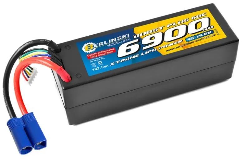 Berlinski by Corally C-49146-EC5-PLBOOST Lipo Akku 14,8V 60C 6900mAh 4S mit EC-5 Arrma 1:8