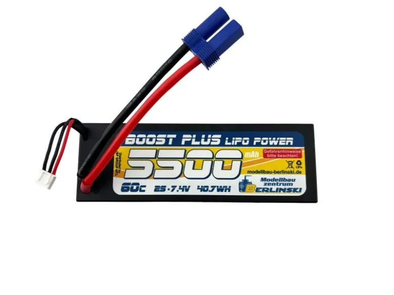 Berlinski by Corally C-49125-EC5-PLBOOST LiPo Akku 2S 5500mAh 60C 7,4V Hardcase EC5 nicht passend beim Promoto-MX