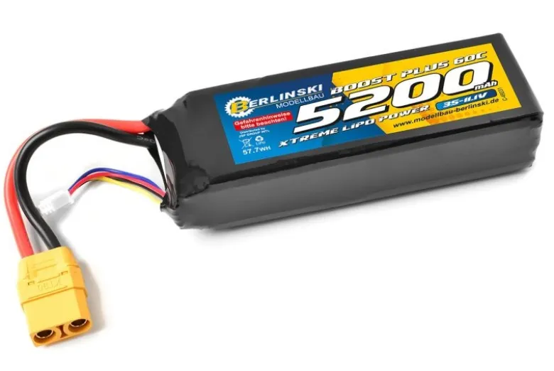 Berlinski by Corally C-49231-X-PLBOOST Lipo Akku 11,1V 60C 5200mAh 3S Softcase XT90 3S Lipo in 2S grösse 138x44x24 Traxxas Hpi Arrma Corally