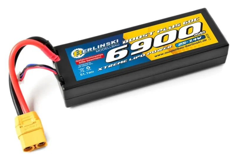 Berlinski by Corally C-49126-XT-PLBOOST LiPo Akku 2S 6900mAh 60C 7,4V Hardcase XT90