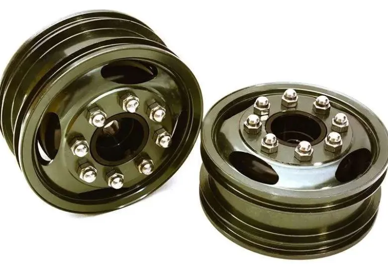 Berlinski Tuning C26922GUNCNC Alu T7 Front Felgen für Tamiya 1/14 Truck Sechskant waffenmetall